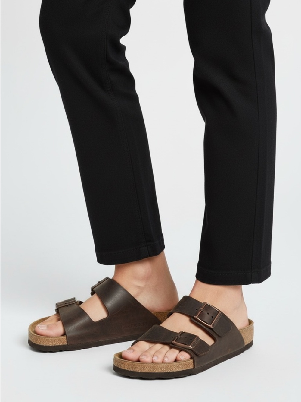 Birkenstock Unisex Arizona Dark Brown Leather Sandals 40